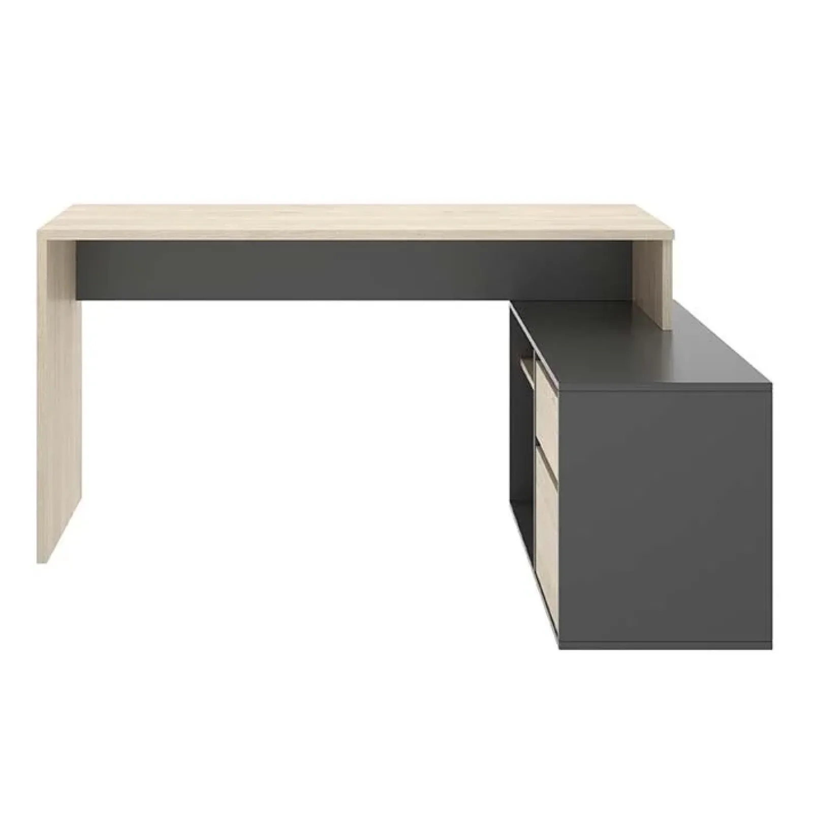 Garnero Arredamenti Scrivanie Per Ragazzi|Scrivanie Ufficio-Scrivania 139x92cm ufficio angolare moderna rovere grafite Teddy Rovere - Grafite