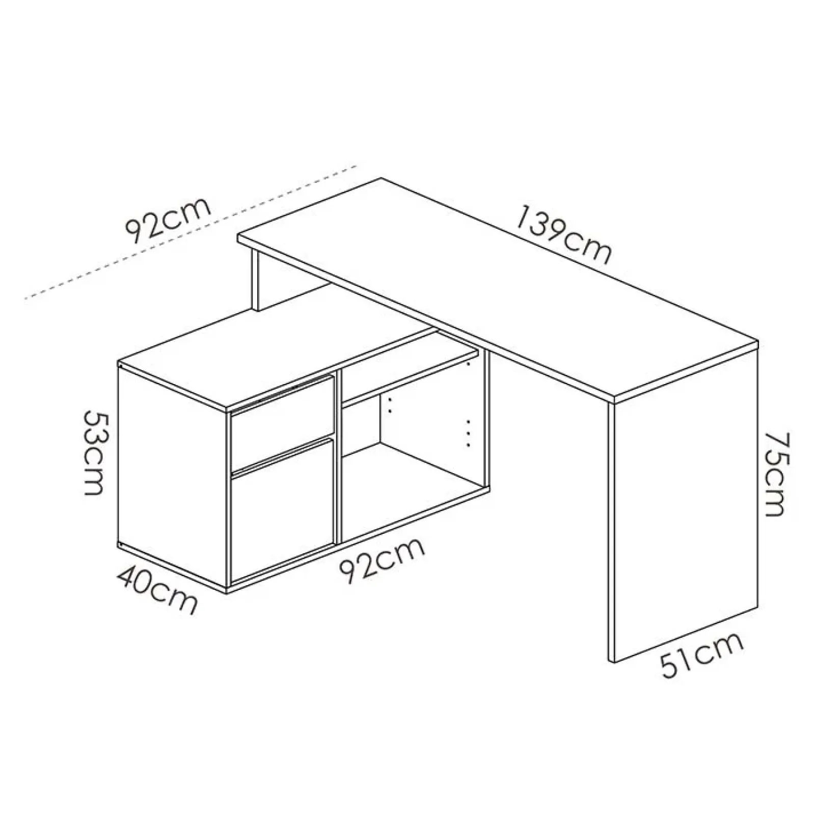 Garnero Arredamenti Scrivanie Per Ragazzi|Scrivanie Ufficio-Scrivania 139x92cm ufficio angolare moderna rovere grafite Teddy Rovere - Grafite