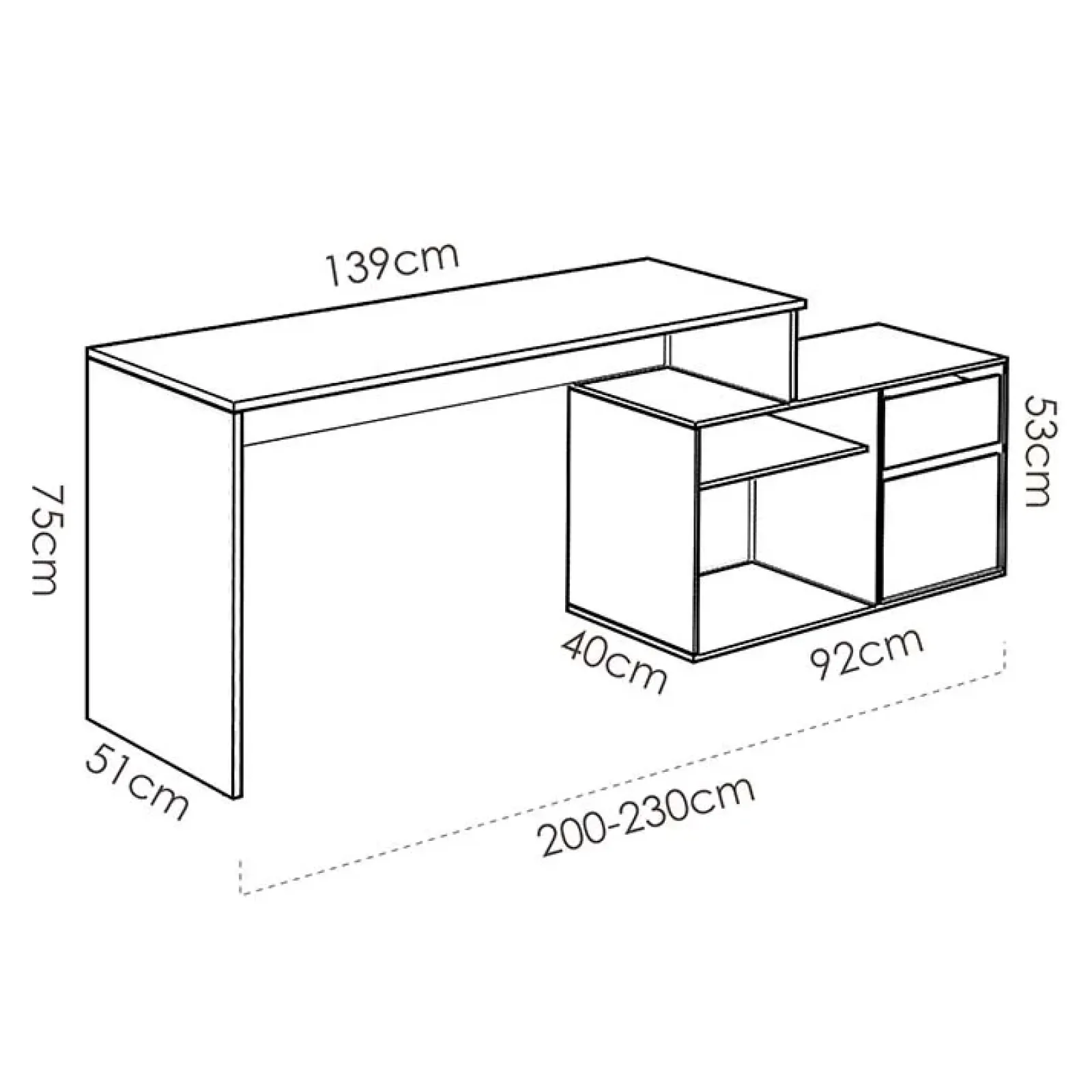 Garnero Arredamenti Scrivanie Per Ragazzi|Scrivanie Ufficio-Scrivania 139x92cm ufficio angolare moderna rovere grafite Teddy Rovere - Grafite