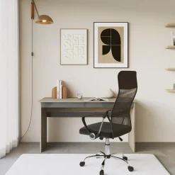 Garnero Arredamenti Scrivanie Ufficio|Scrivanie Ufficio-Scrivania 140x60cm ufficio moderna rovere antracite lucido Time Q