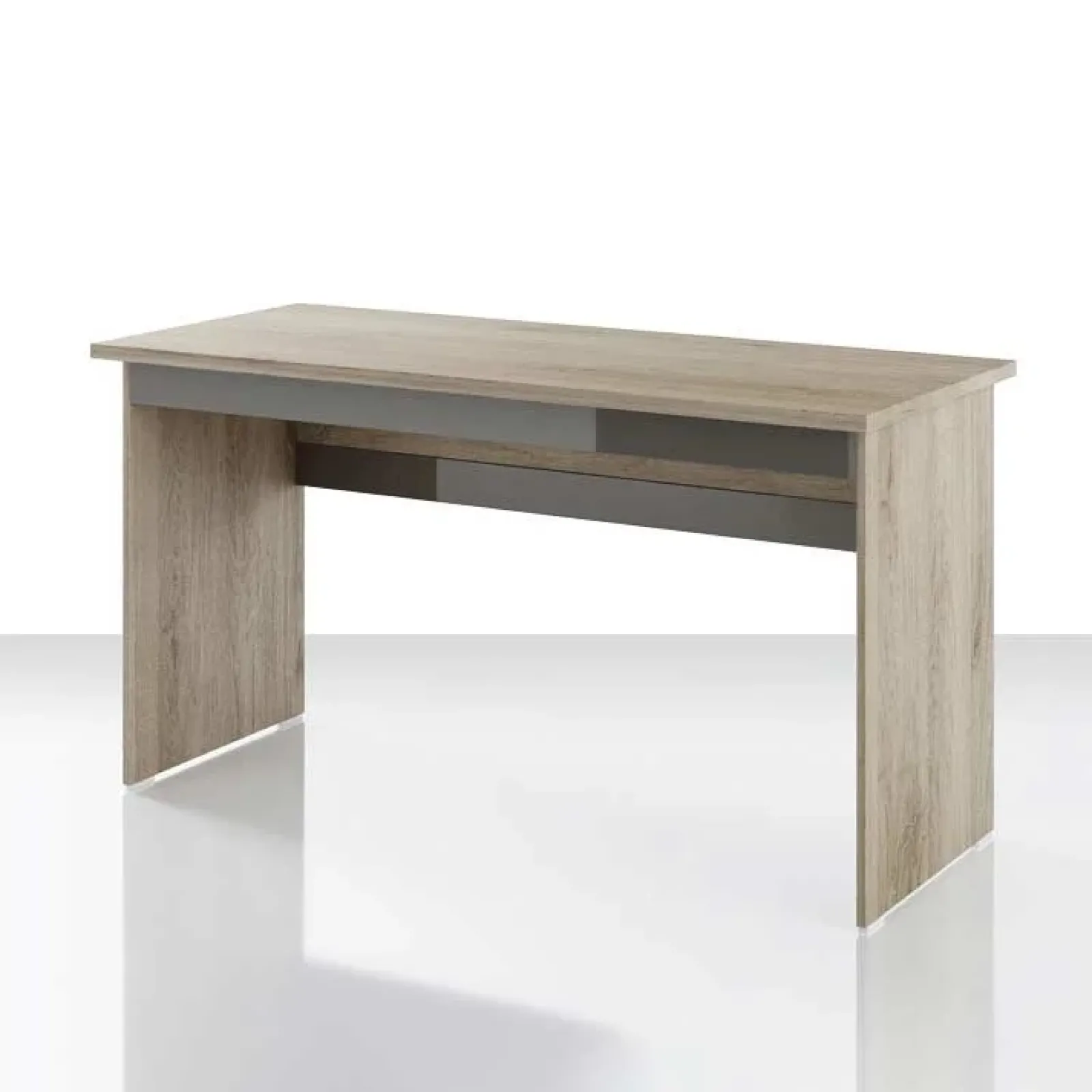 Garnero Arredamenti Scrivanie Ufficio|Scrivanie Ufficio-Scrivania 140x60cm ufficio moderna rovere antracite lucido Time Q