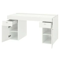 Garnero Arredamenti Scrivanie Per Ragazzi|Scrivanie Ufficio-Scrivania 130x60cm ufficio moderna bianco frassinato Becka big