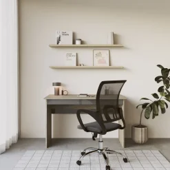 Garnero Arredamenti Scrivanie Ufficio|Scrivanie Ufficio-Scrivania 120x60cm ufficio moderna rovere antracite lucido Time N