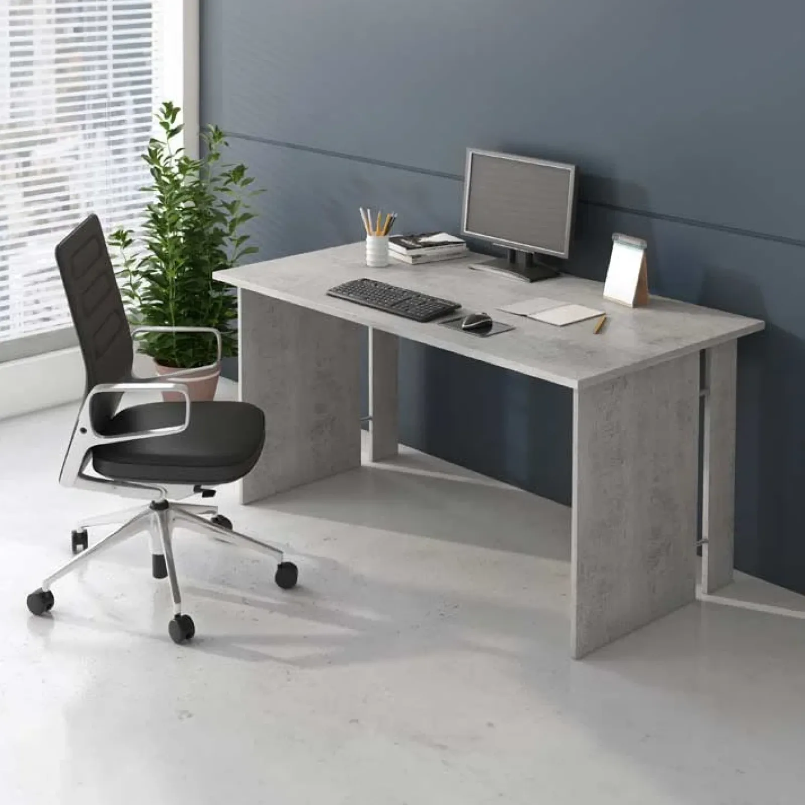 Garnero Arredamenti Scrivanie Per Ragazzi|Scrivanie Ufficio-Scrivania 150x75cm ufficio moderna Woody Cemento