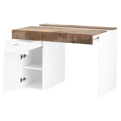 Garnero Arredamenti Scrivanie Per Ragazzi|Scrivanie Ufficio-Scrivania 100x60cm ufficio salvaspazio bianco lucido pero Becka