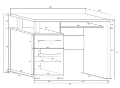 Garnero Arredamenti Scrivanie Per Ragazzi|Scrivanie Ufficio-Scrivania 100x53cm ufficio salvaspazio bianco opaco e nero lucido Rosy
