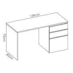 Garnero Arredamenti Scrivanie Per Ragazzi|Toeletta Trucco-Scrivania 139x60cm ufficio salvaspazio moderna bianco Virgil