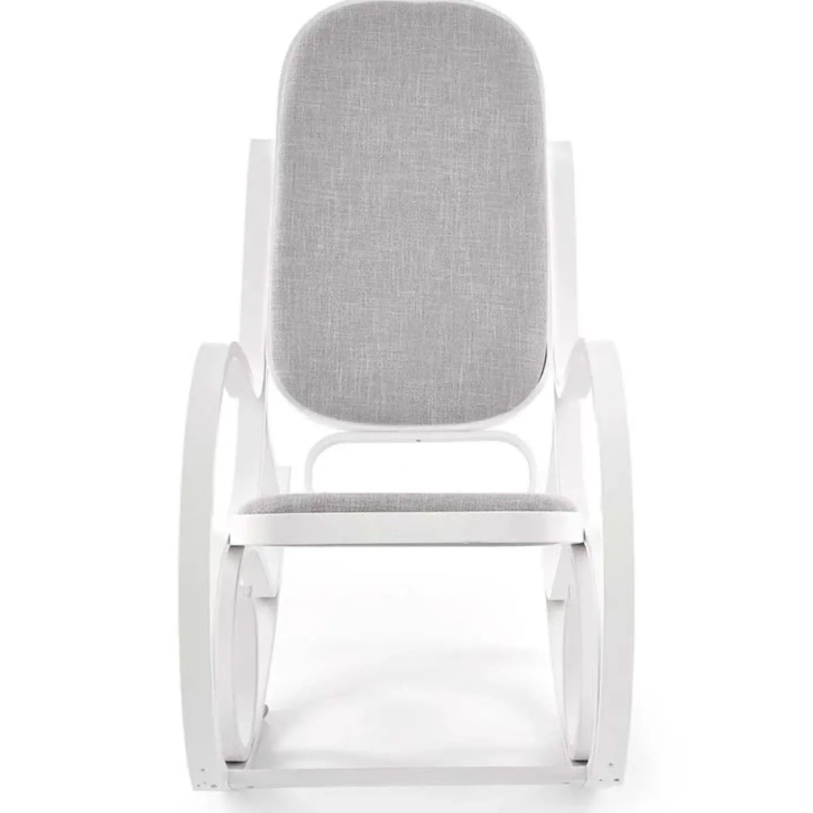 Garnero Arredamenti Poltrone Relax|Poltroncine Imbottite-Sedia a dondolo in tessuto grigio legno bianco Hacchan Bianco - Grigio
