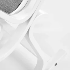 Garnero Arredamenti Poltrone Relax|Poltroncine Imbottite-Sedia a dondolo in tessuto grigio legno bianco Hacchan Bianco - Grigio