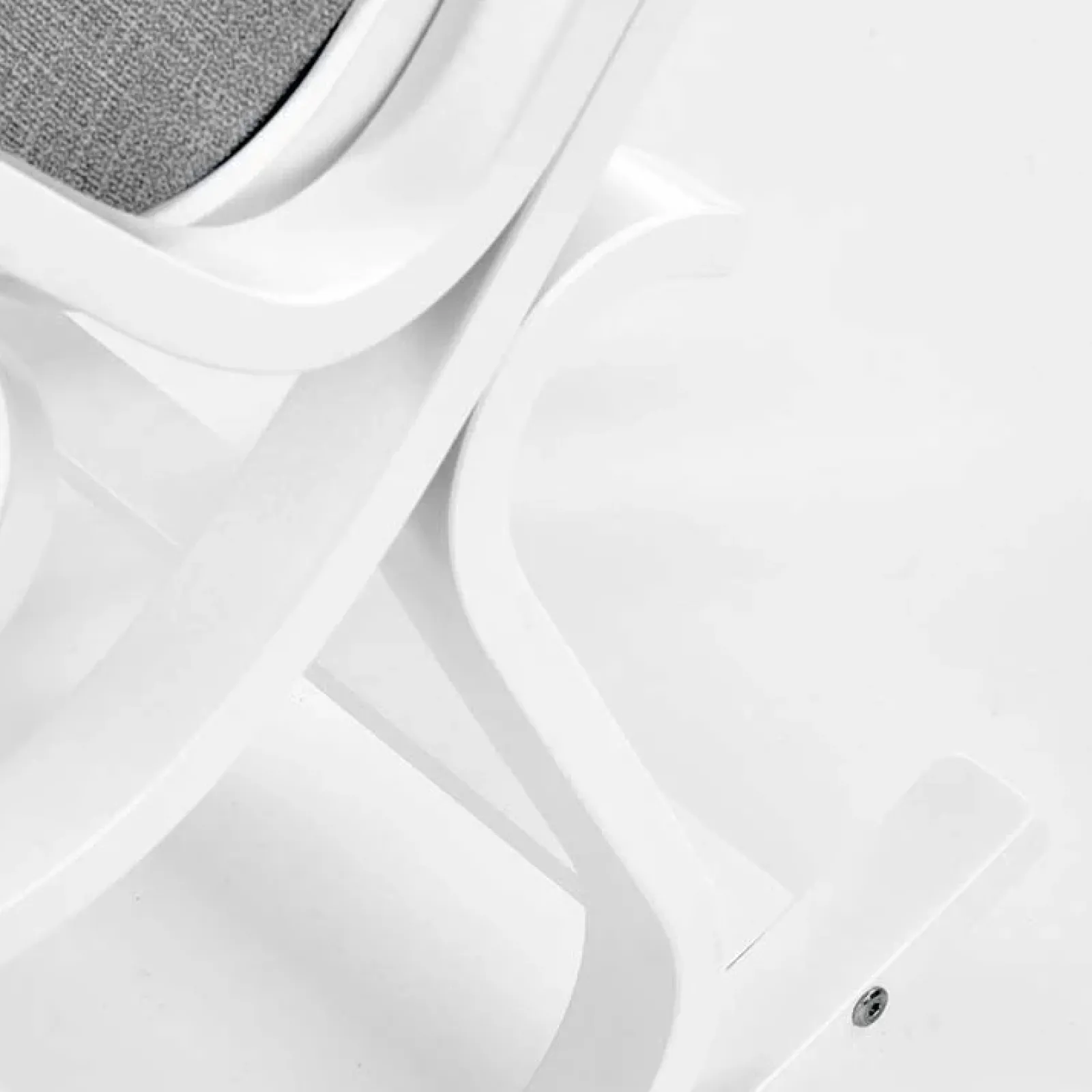 Garnero Arredamenti Poltrone Relax|Poltroncine Imbottite-Sedia a dondolo in tessuto grigio legno bianco Hacchan Bianco - Grigio