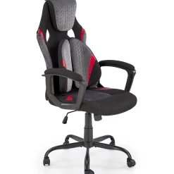 Garnero Arredamenti Sedie Da Ufficio|Sedie Scrivania Ufficio-Sedia da gaming ergonomica con supporto lombare in tessuto grigio nero rosso Buzz