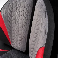 Garnero Arredamenti Sedie Da Ufficio|Sedie Scrivania Ufficio-Sedia da gaming ergonomica con supporto lombare in tessuto grigio nero rosso Buzz