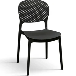 Garnero Arredamenti Sedie Da Giardino-Sedia da giardino esterno bar dehors impilabile in polipropilene Elbow Nero