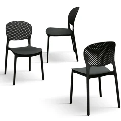 Garnero Arredamenti Sedie Da Giardino-Sedia da giardino esterno bar dehors impilabile in polipropilene Elbow Nero