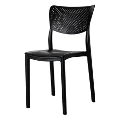 Garnero Arredamenti Sedie Da Giardino-Sedia da giardino esterno bar dehors impilabile plastica Aura Nero