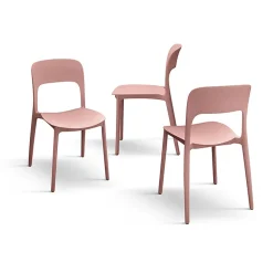 Garnero Arredamenti Sedie Da Giardino-Sedia da giardino esterno bar dehors impilabile polipropilene Halyard Rosa