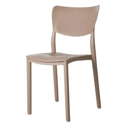 Garnero Arredamenti Sedie Da Giardino-Sedia da giardino esterno bar dehors impilabile polipropilene beige Tania Tortora