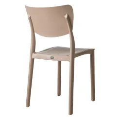 Garnero Arredamenti Sedie Da Giardino-Sedia da giardino esterno bar dehors impilabile polipropilene beige Tania Tortora