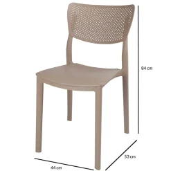 Garnero Arredamenti Sedie Da Giardino-Sedia da giardino esterno bar dehors impilabile plastica Aura Tortora