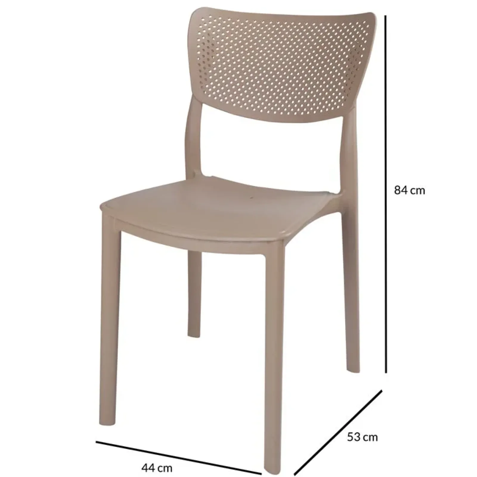 Garnero Arredamenti Sedie Da Giardino-Sedia da giardino esterno bar dehors impilabile plastica Aura Tortora