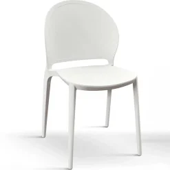 Garnero Arredamenti Sedie Da Giardino-Sedia da giardino esterno bar dehors impilabile in polipropilene Pelican Bianco