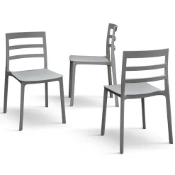 Garnero Arredamenti Sedie Da Giardino-Sedia da giardino esterno bar dehors impilabile polipropilene Nature Grigio