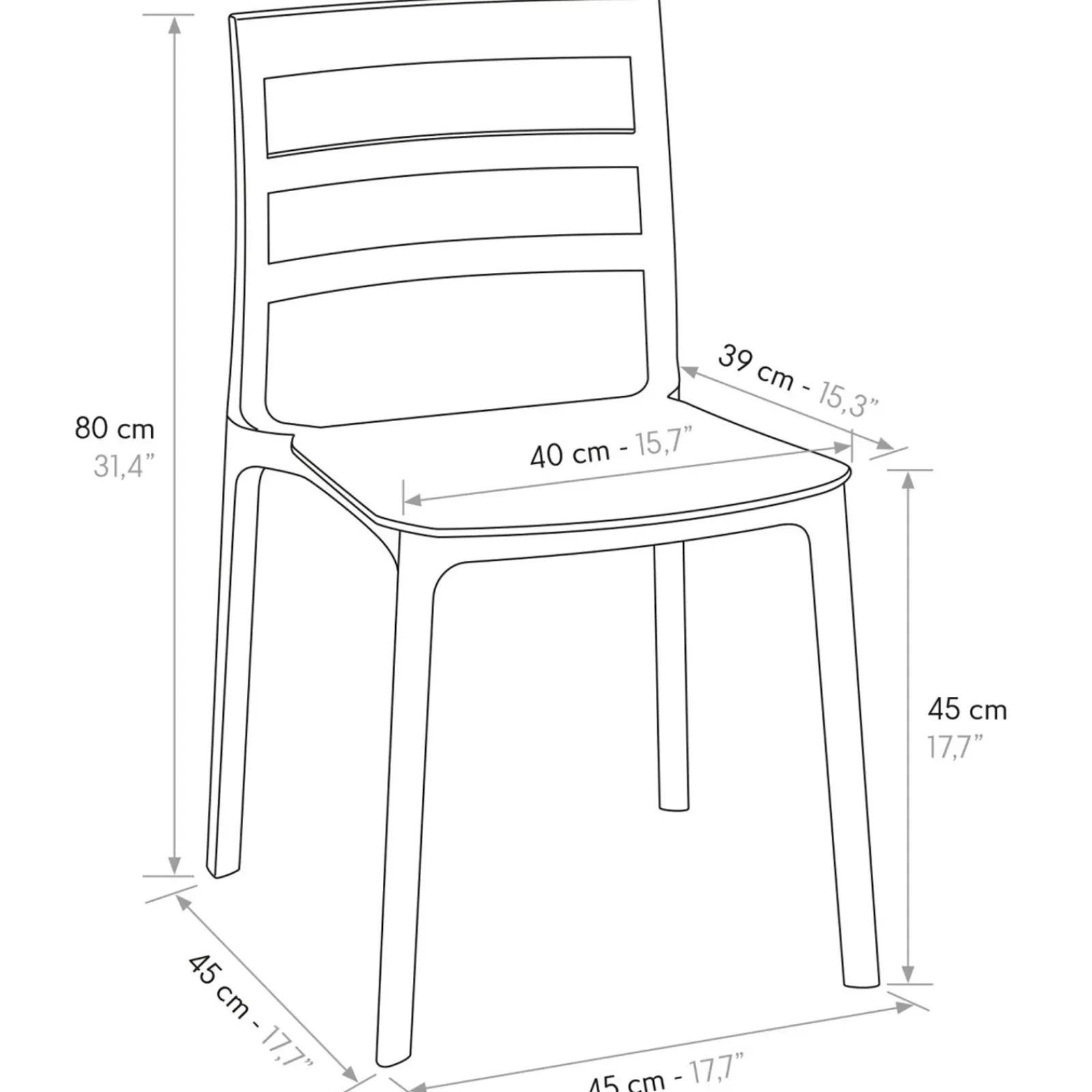 Garnero Arredamenti Sedie Da Giardino-Sedia da giardino esterno bar dehors impilabile polipropilene Nature Verde