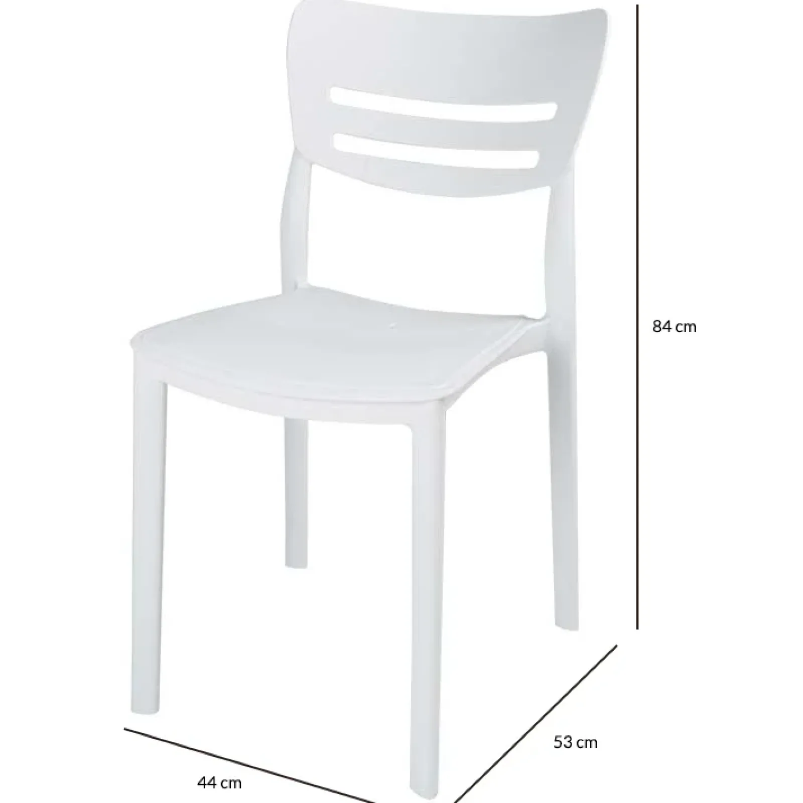 Garnero Arredamenti Sedie Da Giardino-Sedia da giardino esterno bar dehors impilabile polipropilene Greta Bianco
