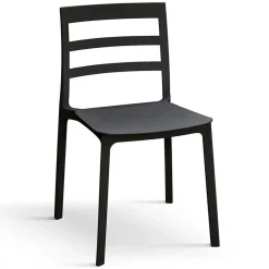 Garnero Arredamenti Sedie Da Giardino-Sedia da giardino esterno bar dehors impilabile polipropilene Nature Nero