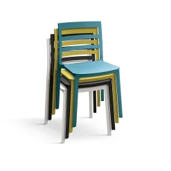 Garnero Arredamenti Sedie Da Giardino-Sedia da giardino esterno bar dehors impilabile polipropilene Nature Nero