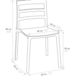 Garnero Arredamenti Sedie Da Giardino-Sedia da giardino esterno bar dehors impilabile polipropilene Nature Nero