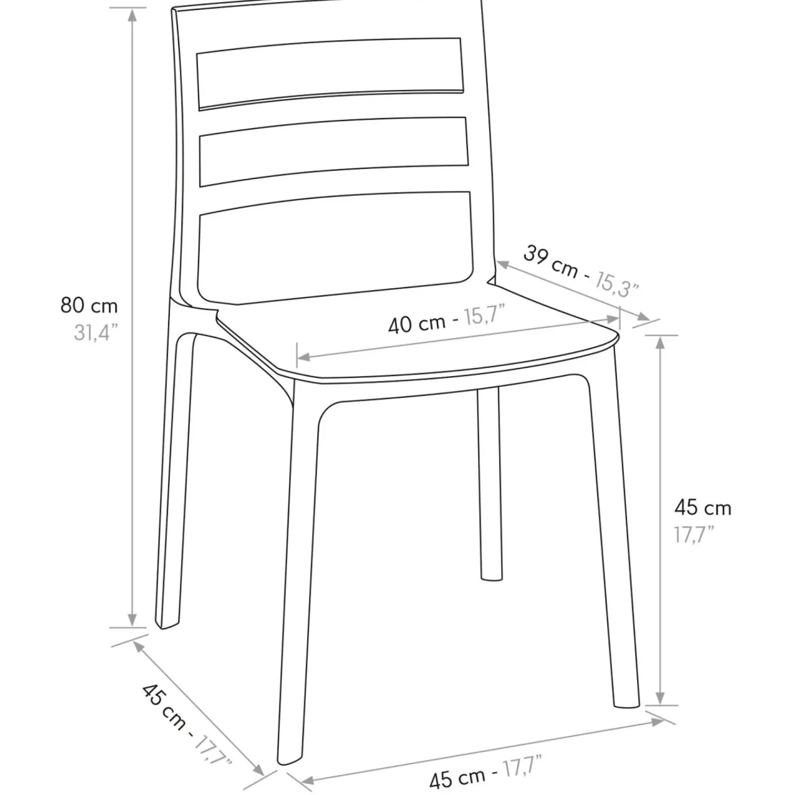 Garnero Arredamenti Sedie Da Giardino-Sedia da giardino esterno bar dehors impilabile polipropilene Nature Nero