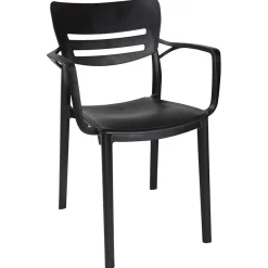 Garnero Arredamenti Sedie Da Giardino|Sedie Polipropilene-Sedia da giardino esterno bar dehors moderna in polipropilene con braccioli nera Gemma