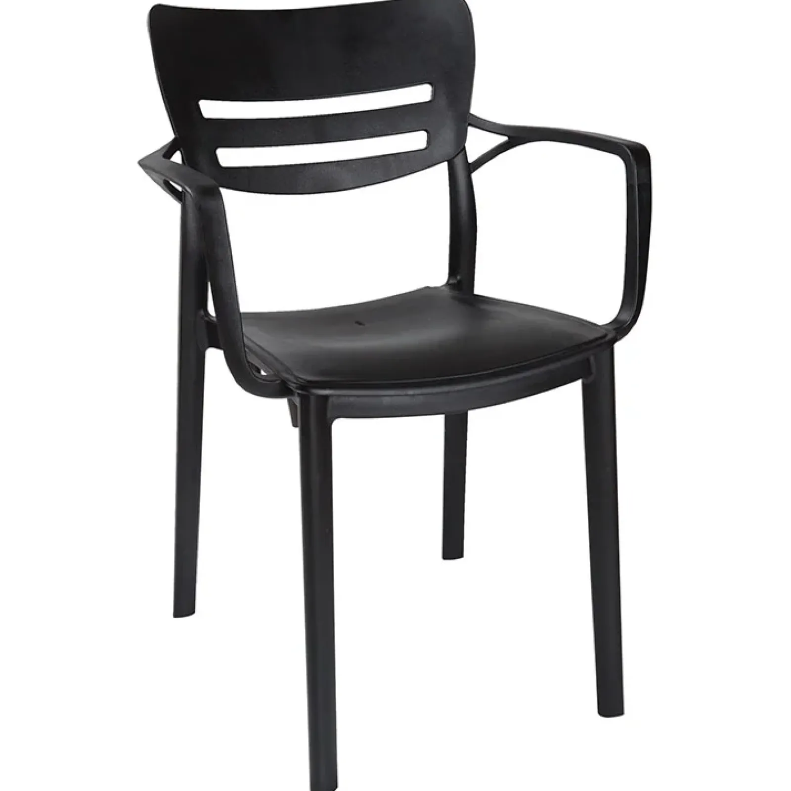 Garnero Arredamenti Sedie Da Giardino|Sedie Polipropilene-Sedia da giardino esterno bar dehors moderna in polipropilene con braccioli nera Gemma