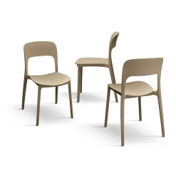 Garnero Arredamenti Sedie Da Giardino-Sedia da giardino esterno bar dehors impilabile polipropilene Halyard Tortora