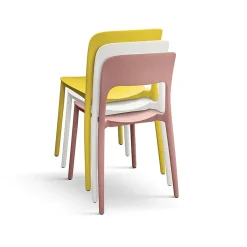 Garnero Arredamenti Sedie Da Giardino-Sedia da giardino esterno bar dehors impilabile polipropilene gialla Halyard Giallo