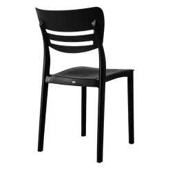 Garnero Arredamenti Sedie Da Giardino-Sedia da giardino esterno bar dehors impilabile polipropilene nera Greta Nero