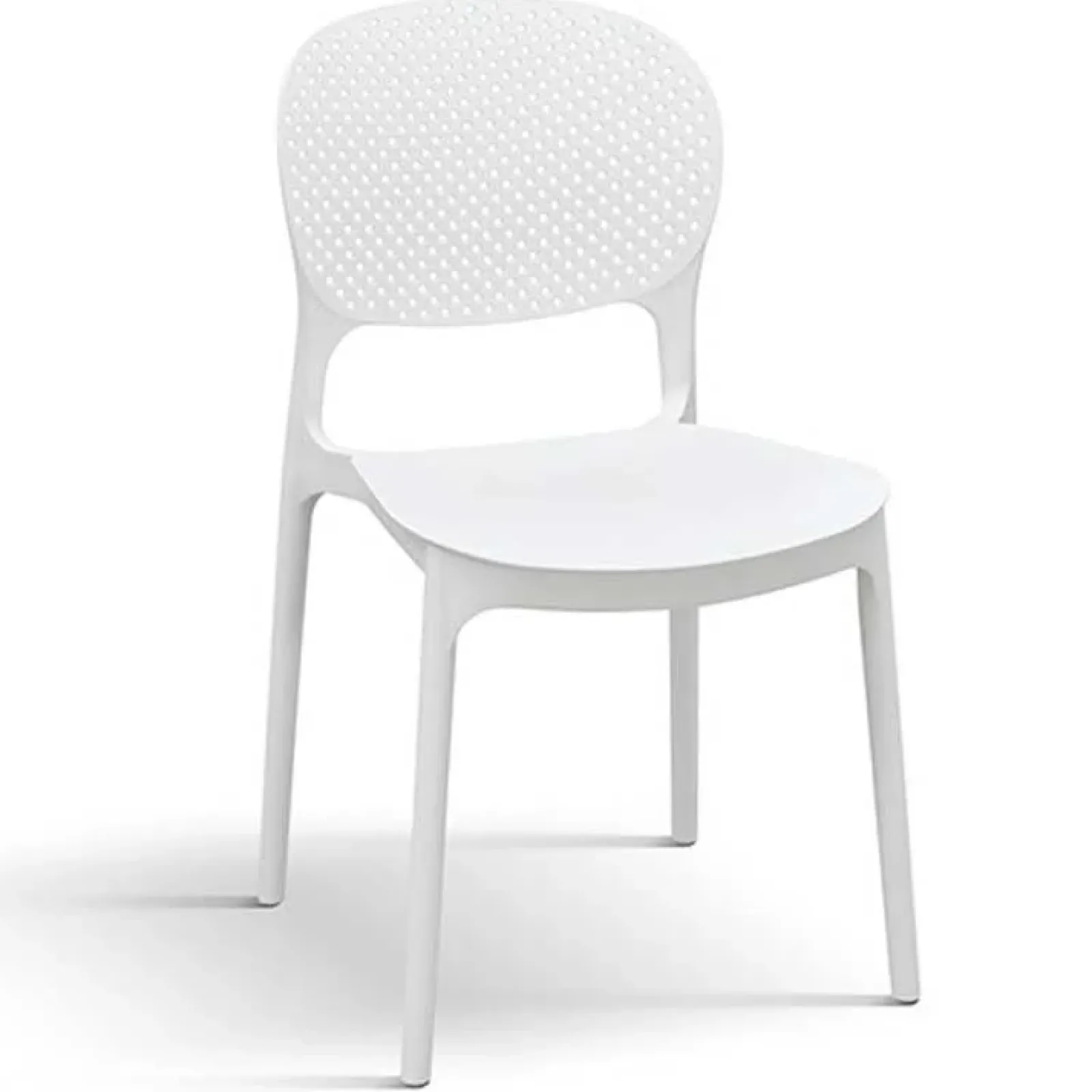 Garnero Arredamenti Sedie Da Giardino-Sedia da giardino esterno bar dehors impilabile in polipropilene bianca Elbow Bianco