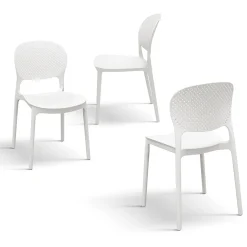 Garnero Arredamenti Sedie Da Giardino-Sedia da giardino esterno bar dehors impilabile in polipropilene bianca Elbow Bianco