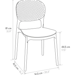 Garnero Arredamenti Sedie Da Giardino-Sedia da giardino esterno bar dehors impilabile in polipropilene bianca Elbow Bianco