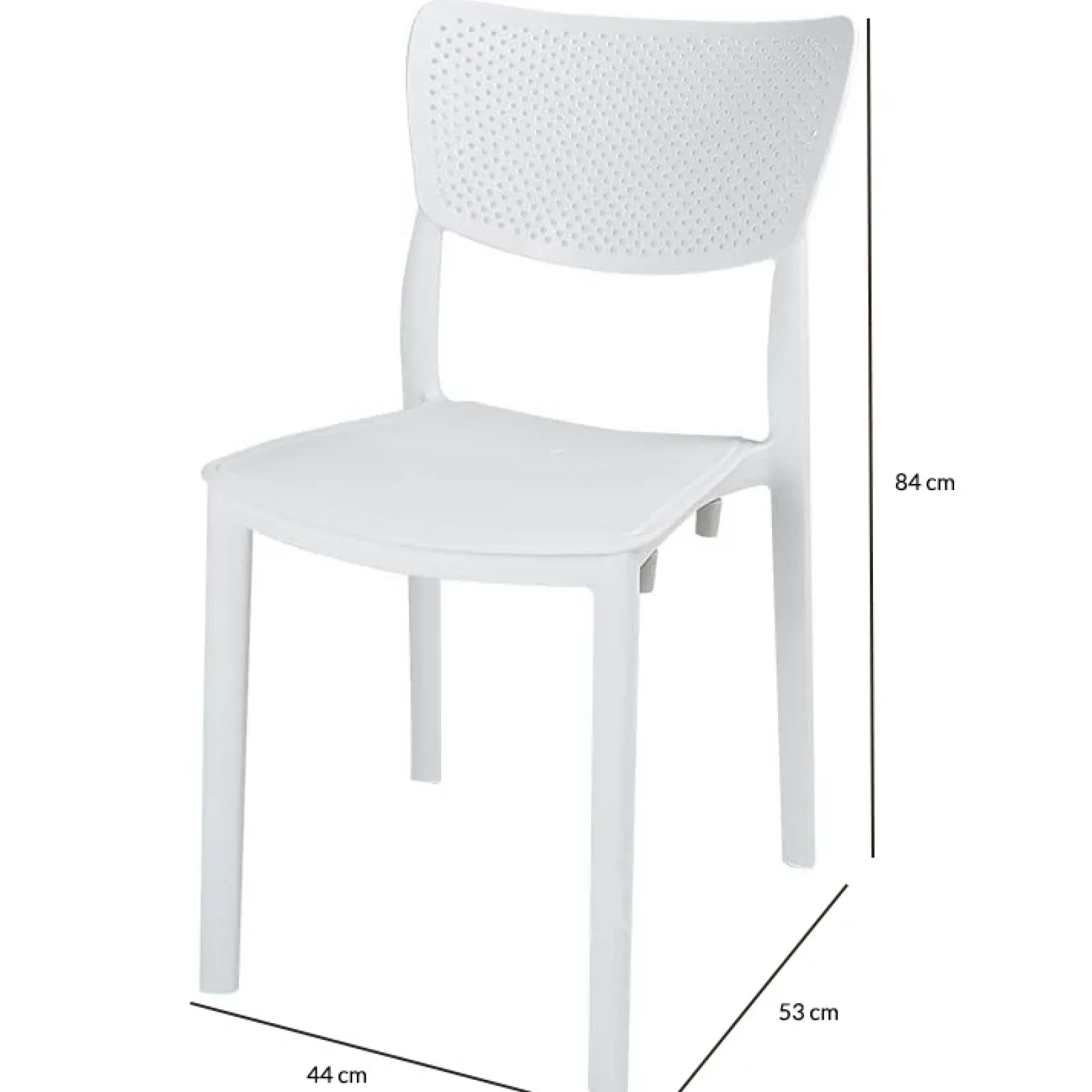 Garnero Arredamenti Sedie Da Giardino-Sedia da giardino esterno bar dehors impilabile polipropilene Aura Bianco