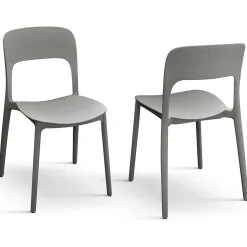 Garnero Arredamenti Sedie Da Giardino-Sedia da giardino esterno bar dehors impilabile polipropilene grigia Halyard Grigio