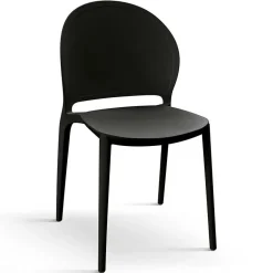 Garnero Arredamenti Sedie Da Giardino-Sedia da giardino esterno bar dehors impilabile in polipropilene Pelican Nero