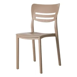 Garnero Arredamenti Sedie Da Giardino-Sedia da giardino esterno bar dehors impilabile polipropilene Greta Tortora