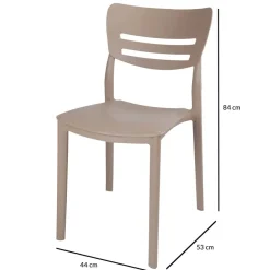 Garnero Arredamenti Sedie Da Giardino-Sedia da giardino esterno bar dehors impilabile polipropilene Greta Tortora