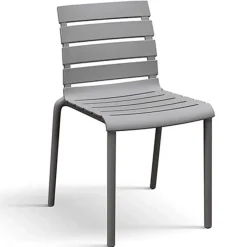 Garnero Arredamenti Sedie Da Giardino-Sedia da giardino esterno bar dehors impilabile in polipropilene Cesca Grigio