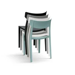 Garnero Arredamenti Sedie Da Giardino-Sedia da giardino esterno bar dehors impilabile polipropilene chiaro Hans Verde