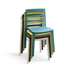 Garnero Arredamenti Sedie Da Giardino-Sedia da giardino esterno bar dehors impilabile polipropilene Nature Blu