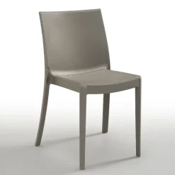 Garnero Arredamenti Sedie Da Giardino-Sedia da giardino impilabile plastica Olbia Tortora