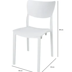Garnero Arredamenti Sedie Da Giardino-Sedia da giardino impilabile esterno bar dehors polipropilene Tania Bianco